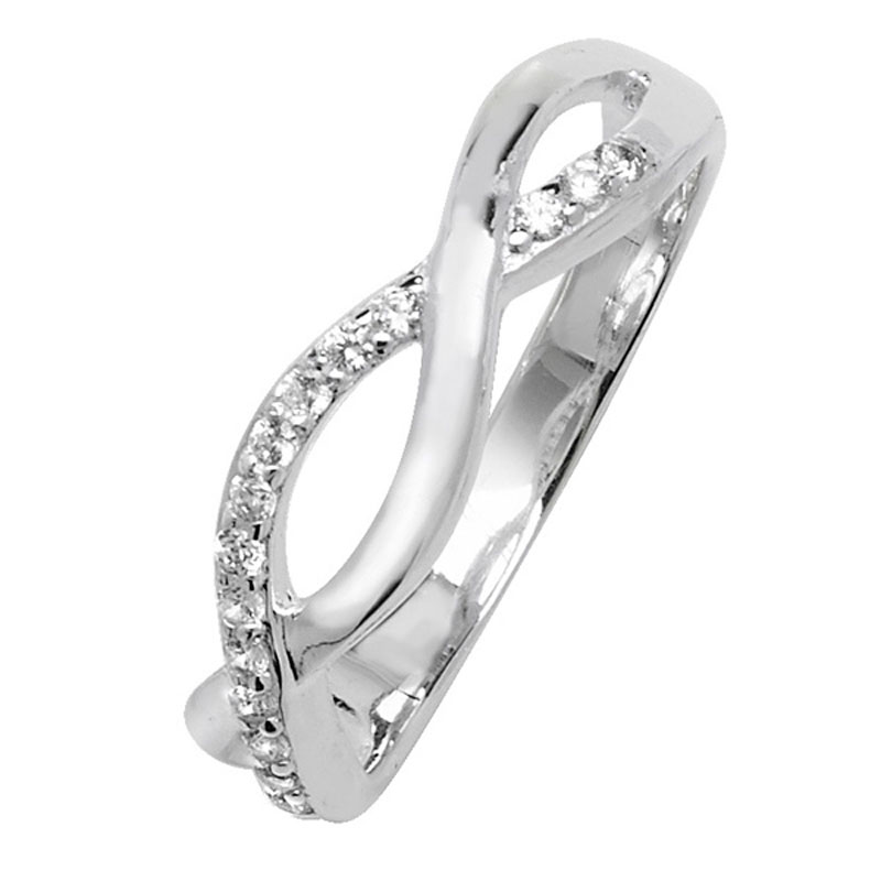 Silver CZ Infinity Ring