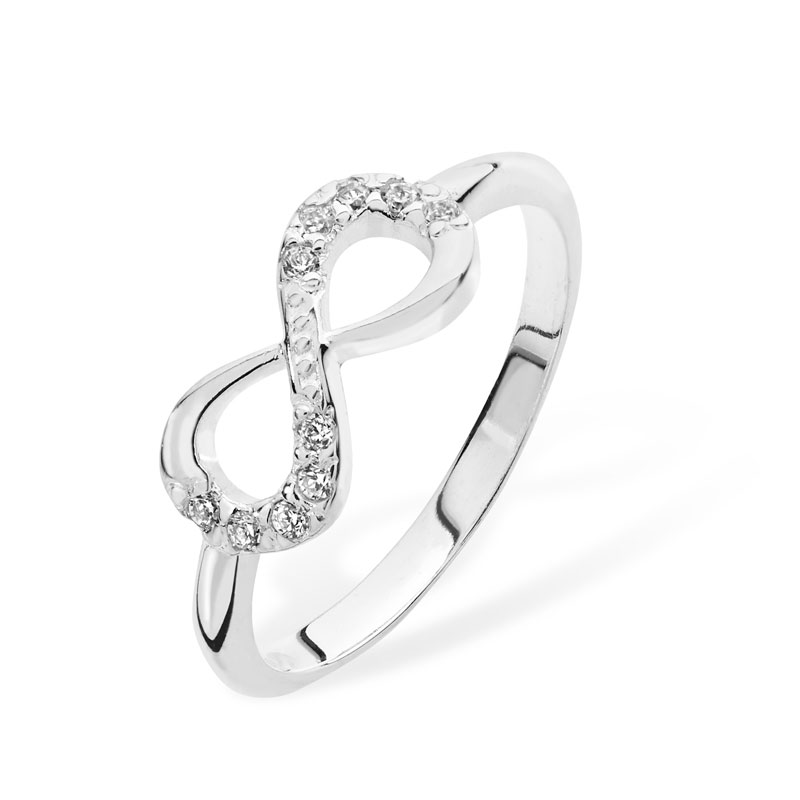 Infinity Ring With CZ Detail
