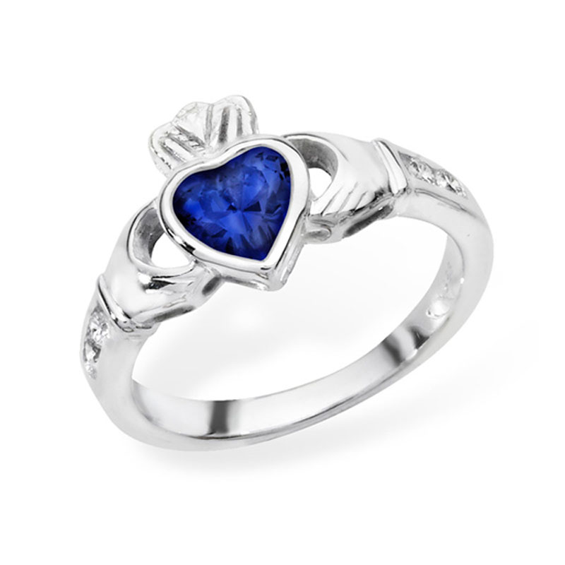 September Birthstone Claddagh Ring