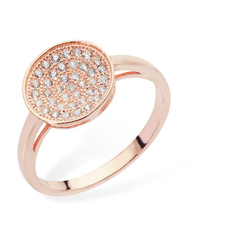 S/S Pave Rosegold Ring