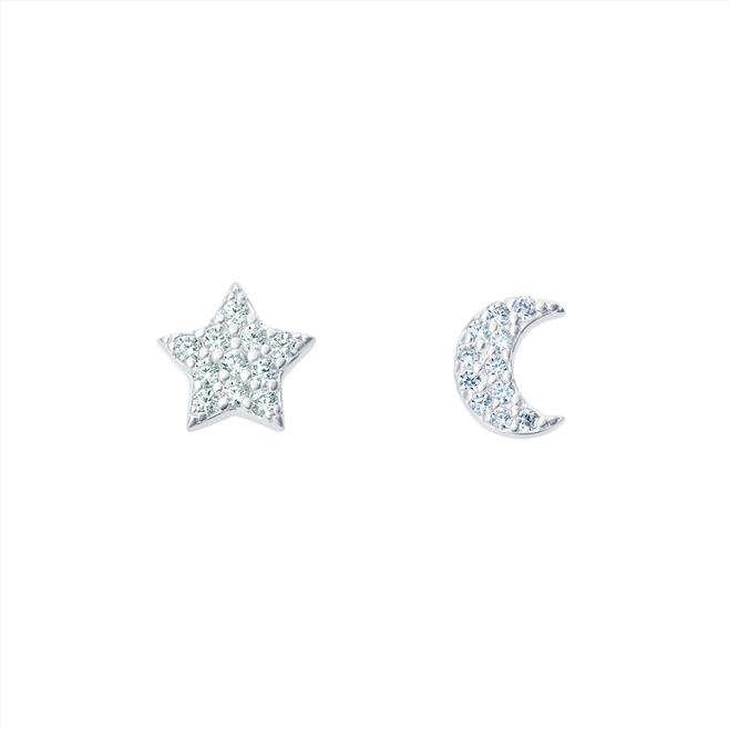 CZ Star & Moon Earrings