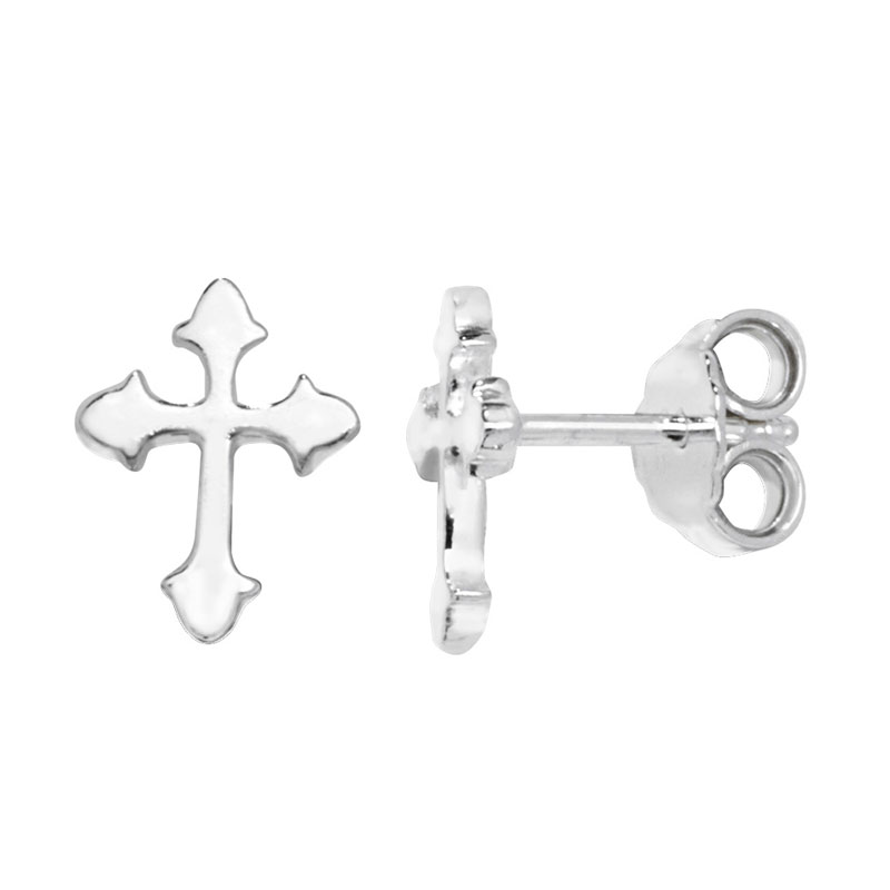 Sterling Silver Cross Earring Set