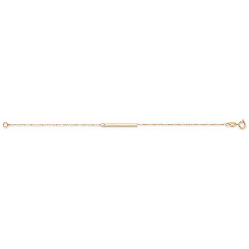 Gold Plated Bar Bracelet With CZ