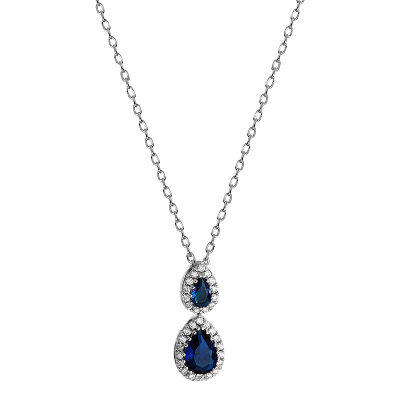 Sapphire Two Tier Drop Necklace