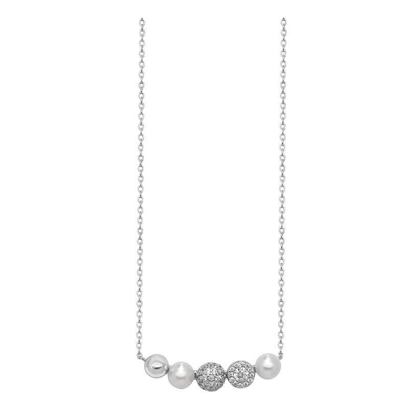 Pearl and CZ Necklace