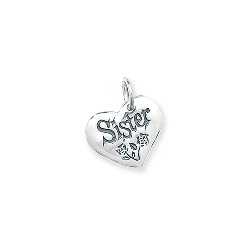 Silver Sister Heart Pendant