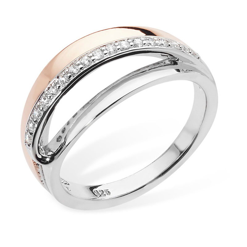 Two Tone CZ Ring